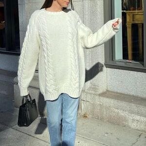 Brunette The Label ‘Adele’ Cream Oversized Cable Knit Sweater/Dress XXL/XXXL